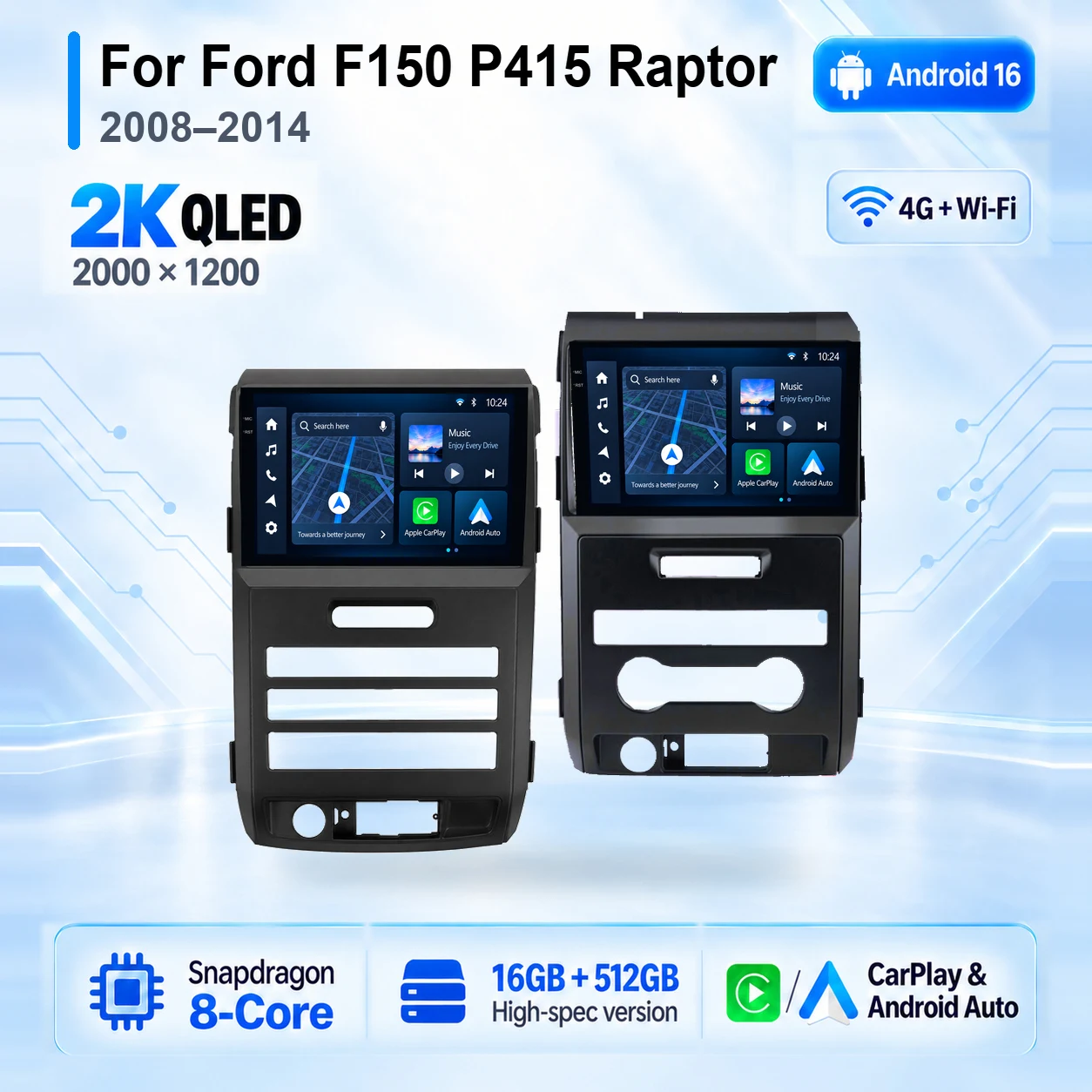 Android 16 Carplay Auto Car Radio Multimedia Player For Ford F150 P415 Raptor 2008 - 2014 E53 X5 M5 Autoradio Stereo Head Unit
