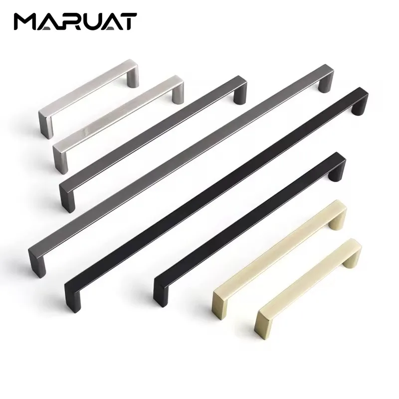 Zinc Alloy Kitchen Cabinet Handles Furniture Drawer Door  Handle Wardrobe Hardware Accessories Hole Center 96 128 160 192 320mm