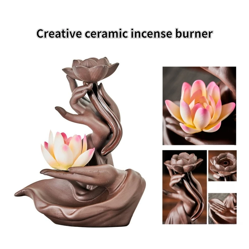 

Creative Ceramic Incense Burner Reflux Fragrance /incense Stick Dual-purpose Censer Home Indoor/tea Room Zen Decoration Tools