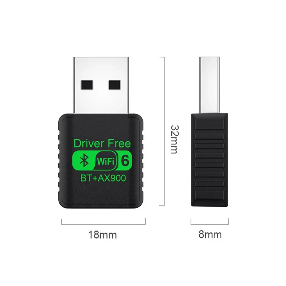 WiFi 6 AX900 BT 5.3 WiFi USB محول لاسلكي ثنائي النطاق 2.4G & 5 جيجا هرتز واي فاي هوائي USB للكمبيوتر/الكمبيوتر المحمول Win10/11 سائق مجاني
