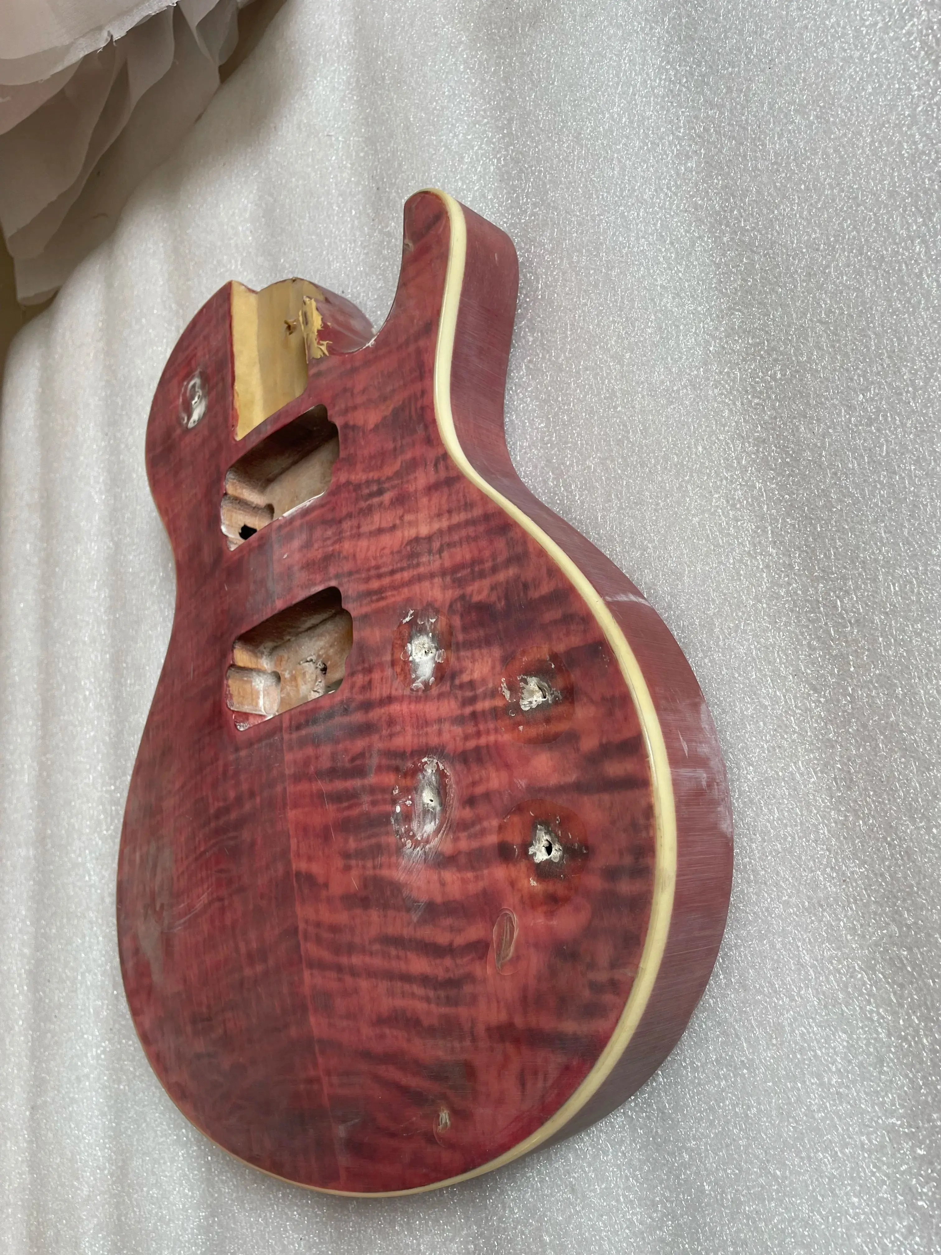 Mahogany Wood Electric Guitar Body Kit, DIY G Style, Barrel, Parts, Unfinished Stock, Defective L P Style