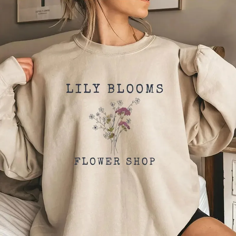 DY20It ينتهي معنا البلوز Lily Blooms متجر الأزهار هوديي كولين هوفر Booktok الحد الأدنى الكتب بلوزات هدية لها