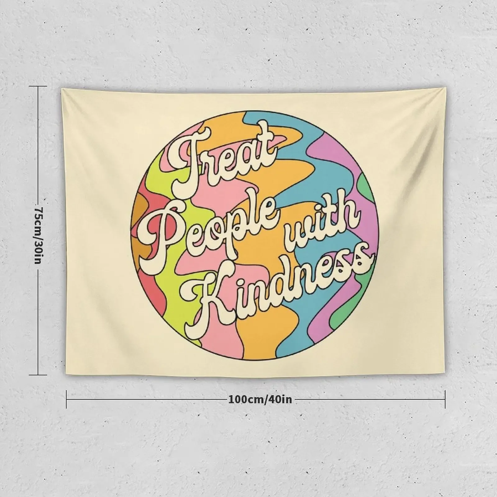 Groovy Treat 'Em With Kindness Design Tapestry Decoration Room Wall Decor Decoration For Bedroom Wall Carpet Tapestry