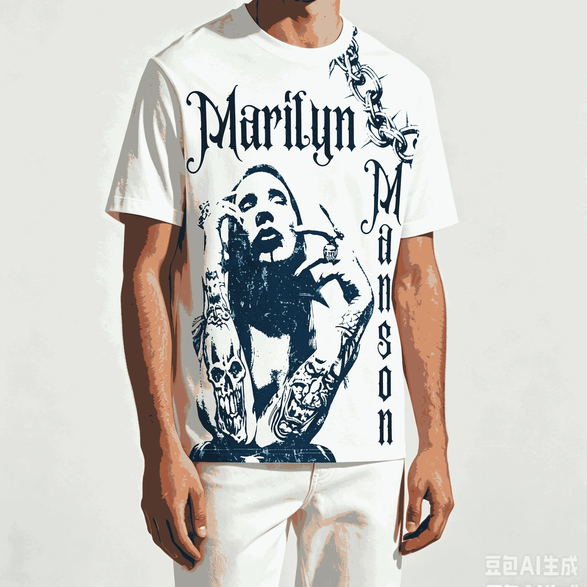 Marilyn Manson for Fan Gift T-shirt Men Women Harajuku Oversized Unisex Short Sleeve Streetwear high quality Couples Classic tee