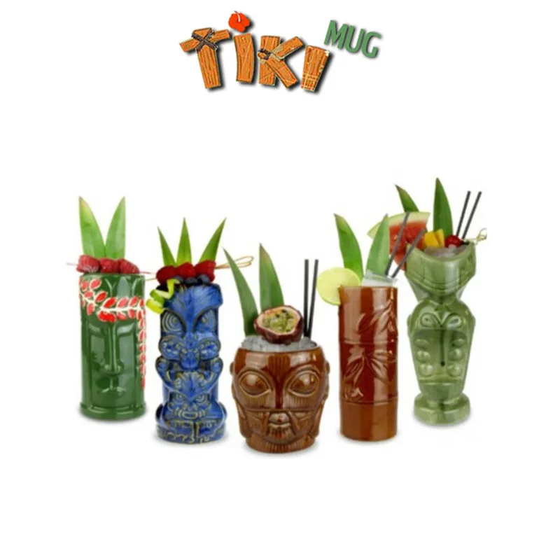 Hawaii Ceramic Cup TIKI Cup Creative Cocktail Cups Relief Tiki Cups Zombie Cup Face Mug