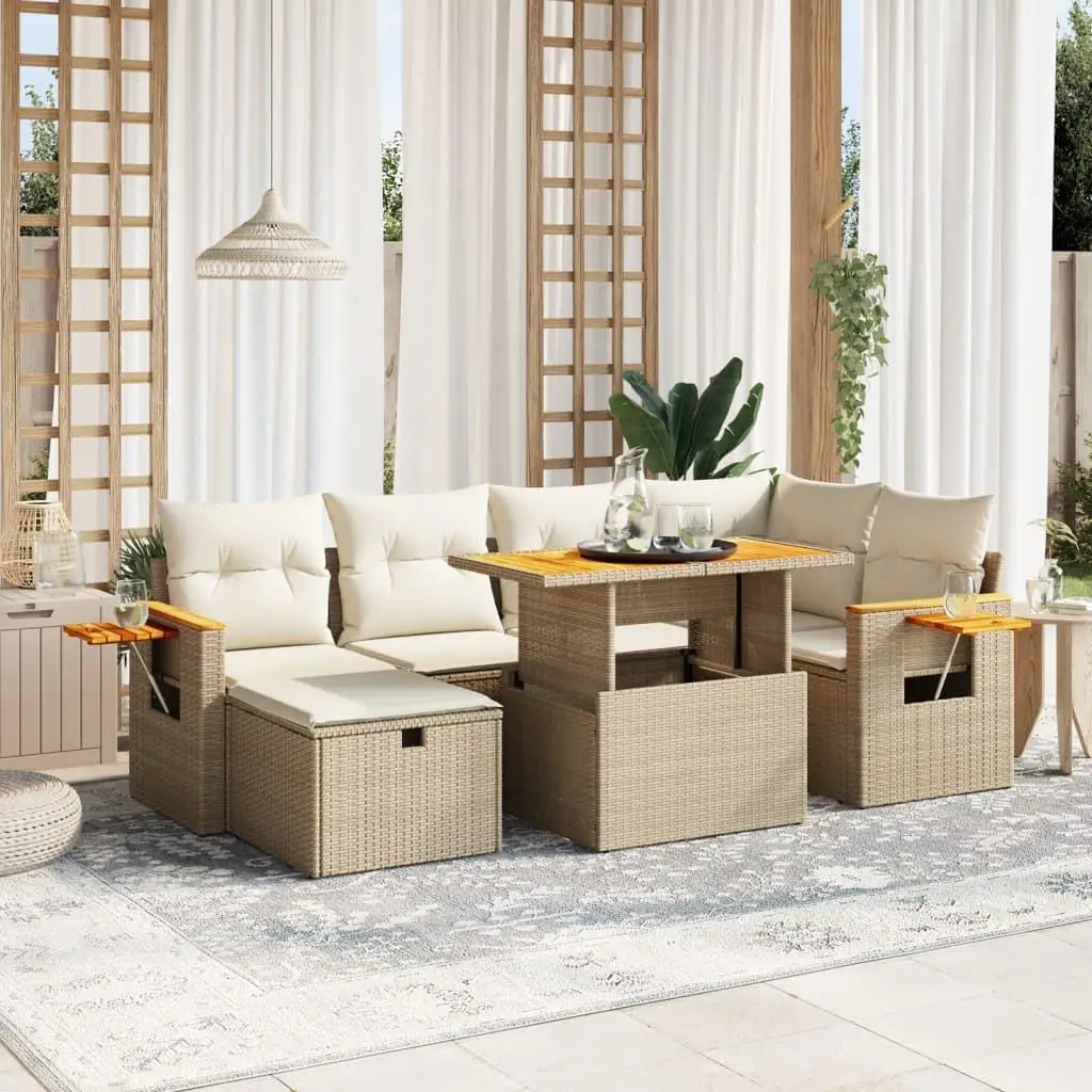 

Beige Outdoor Garden Sofa Set Comfortable Cushions Stylish Patio Furniture for Relaxation and Enjoyment