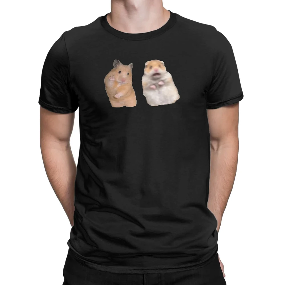 Funny Peace and Screaming Hamster T-Shirts for Men Women Round Collar Cotton Print T Shirt Short Sleeve Tee Shirt Summer Clothes