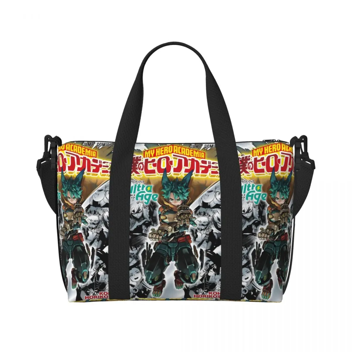 

Пляжная сумка-тоут Custom My H-Heroes Academia для женщин с аниме-графикой Деку, в японском стиле, с большим отделением, для спортзала, пляжа и путешествий