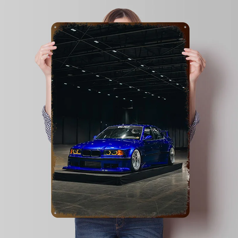 WIDEBODY Sports Car E36 Metal Poster Customized Wall Art Retro Vintage Tinplate Signs for Man Cave Gaming Decoration Room House