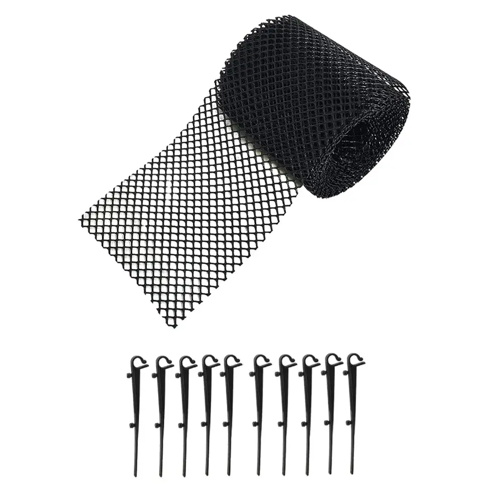 Plastic Gutter Guard Protective Netting Anti Leaf Mesh Garden Yard Home Drainage Trough Sink Durability Heat Resistance Easy