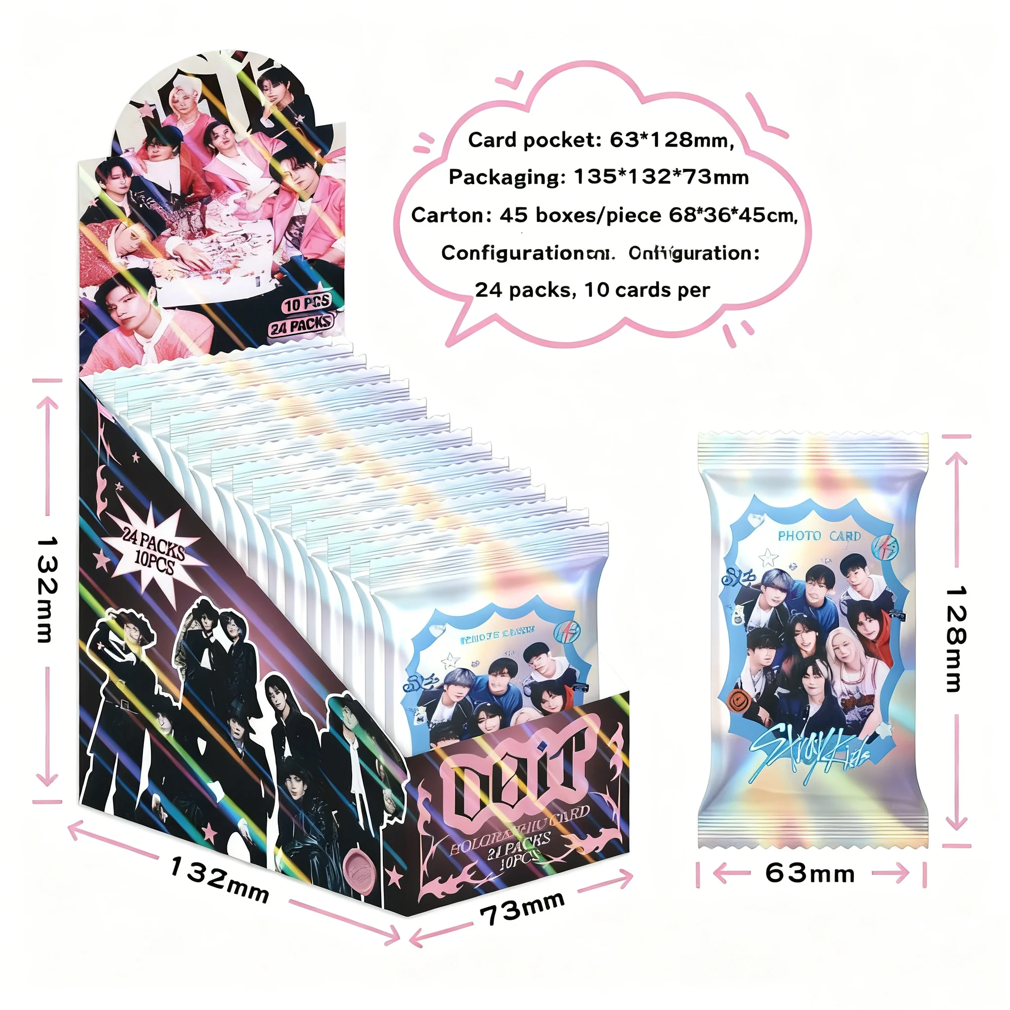 SKZOO Stray Kids DOIT Album Collection Card Willekeurige kaart Blind Box, Stray Kids Fan Collection Gift Fan Support Herdenkingskaart
