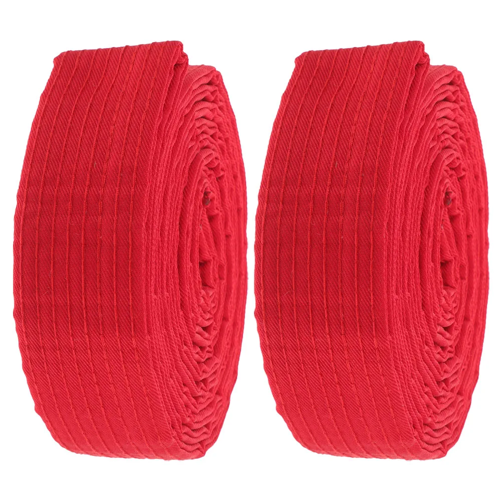 

1 Pair Taekwondo Colored Ranking For Kids Adults Martial Arts Judo Karate Practice Durable Cotton Comfortable Support Red Belt