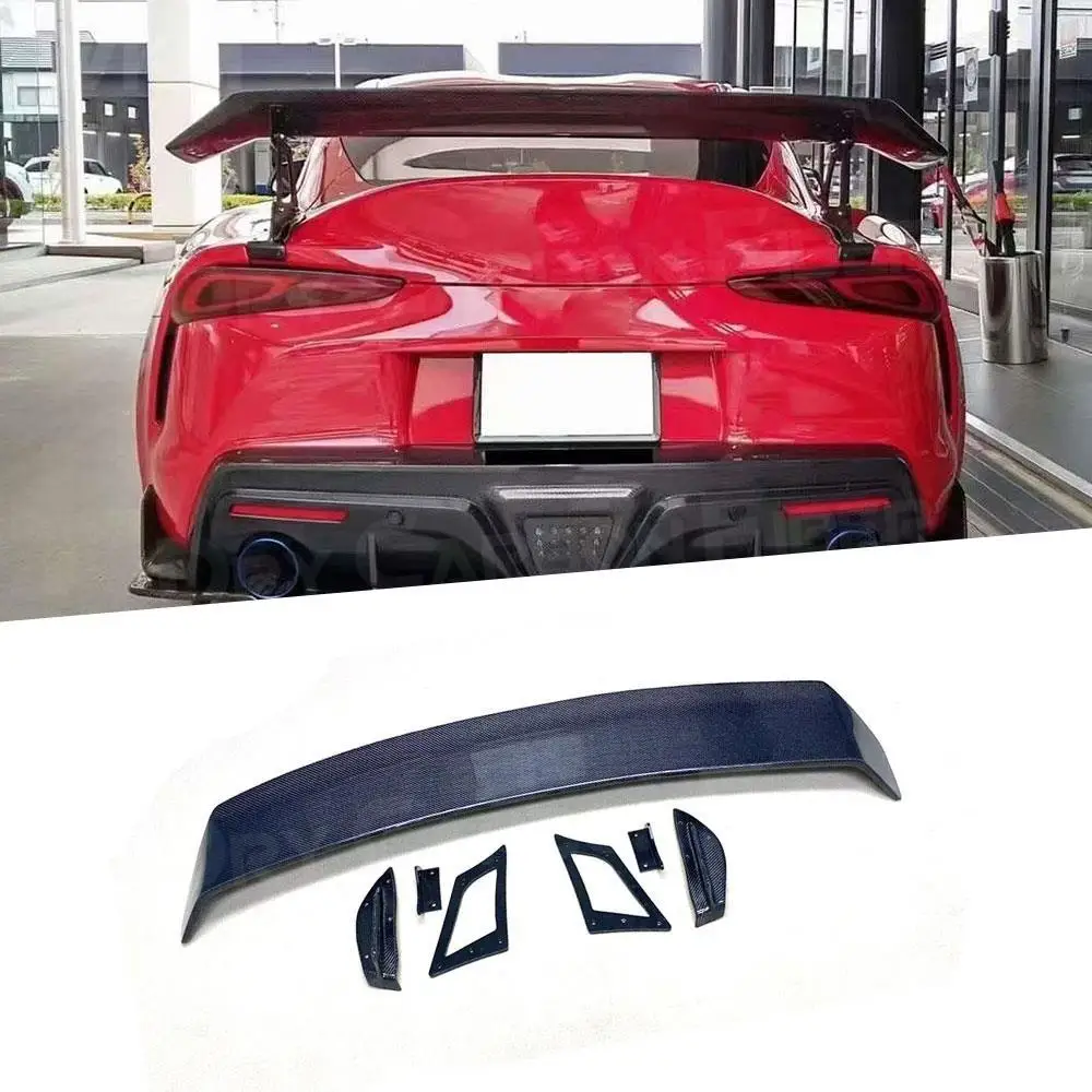 

Carbon Fiber Rear Trunk Boot Spoiler For Toyota Supra GR A90 A91 2019 2020 + Fiberglass Duckbill Rear Trunk Wing Spoiler