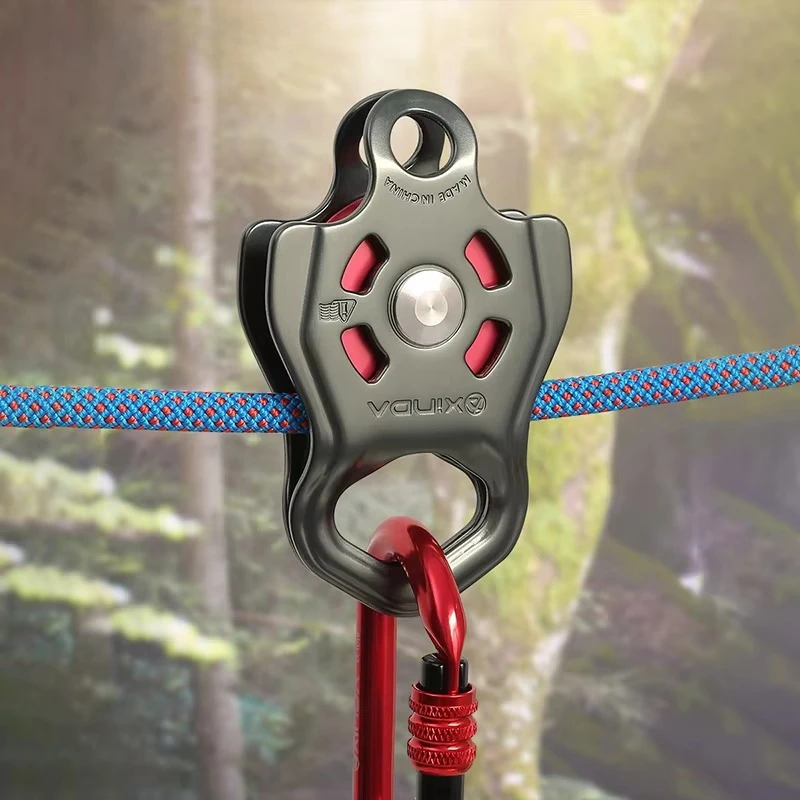 Chinese system enhanced single pulley aerial work cableway zipline rock climbing across emergency rescue mountaineering pulley