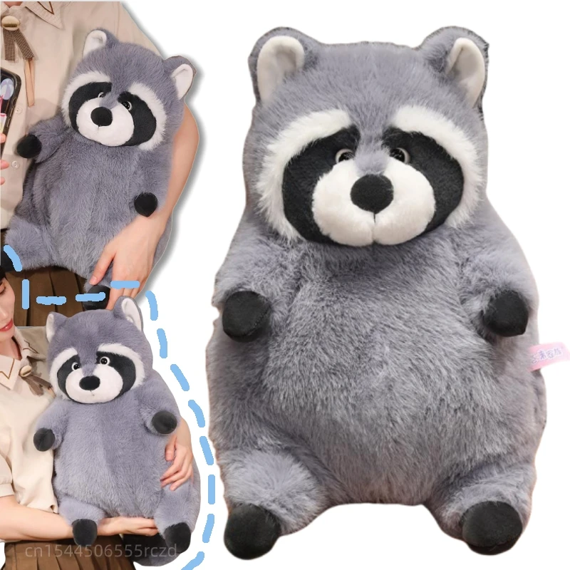 20-45cm Artificial Fat Raccoon Plush Doll Grey Round Raccoon Animal Plush Toy Super Soft Christmas Gift For Boys And Girls