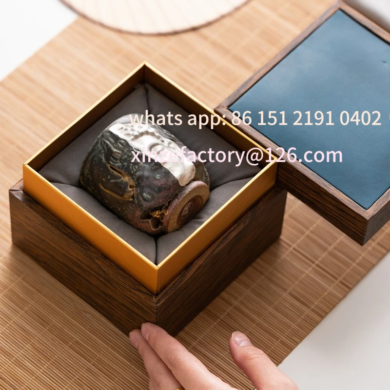 Customizable burnt ceramic cup handmade merchandise high-end retro teacup tea cup