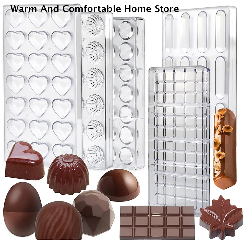3D Filled Chocolate Candy Mold Baking Polycarbonate Chocolate Molds Confectionery Bonbons Form Mould Baking Pastry Bakery Tools