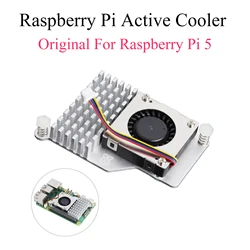 Raspberry Pi Active Cooler Fan Anodized Aluminum Heatsink Silver DC 5V Support PWM Speed Control For Raspberry Pi 5