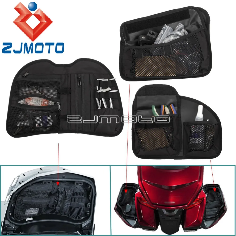 Motorcycle Left & Right Top Trunk Lid Organizer Bag Fit for HONDA Goldwing GL1800 2018-UP 2019 2020 2021 2022 Tool Storage Bags