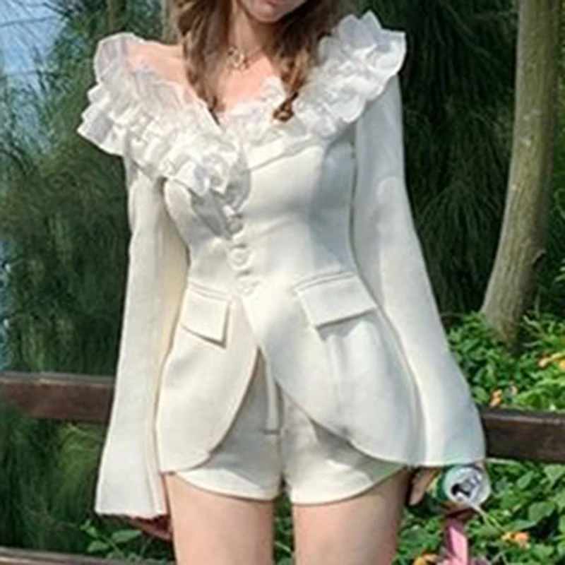 2023 early autumn new suit women's fashion two-piece casual collarless suit women's vest suit  blazer women