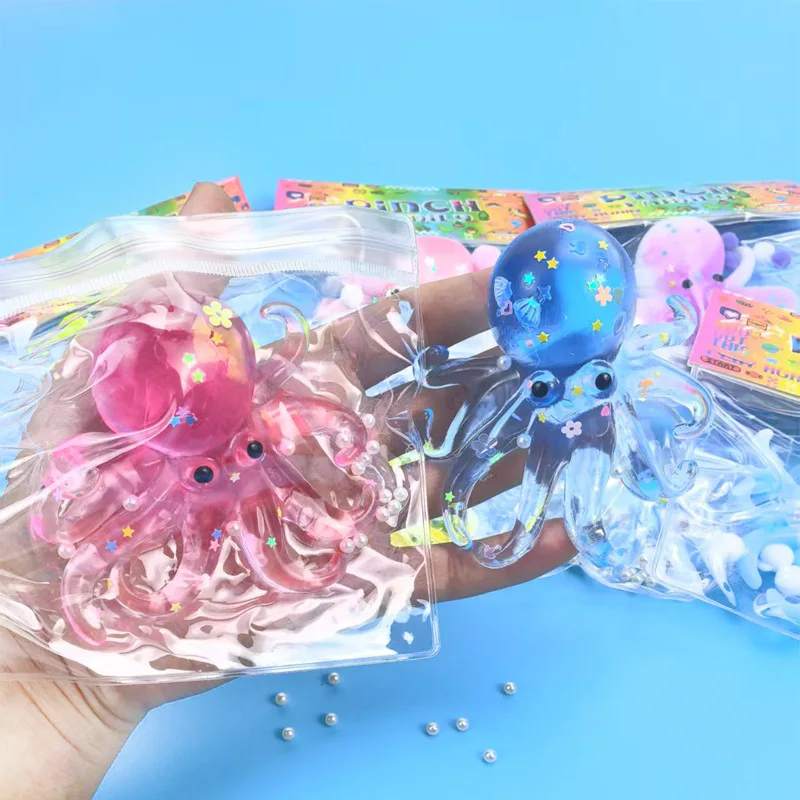 Novos brinquedos de apertar simulação oceano polvo pitada alívio do estresse lento rebote brinquedos pode ser esticado sensorial descompressão ventilação presente