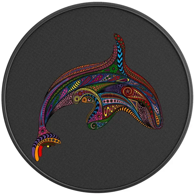 Colorful Killer Whale Girl Tire Cover-Fits  Wrangler, Ford Bronco, RV, Camper, Trailer & Any SUV