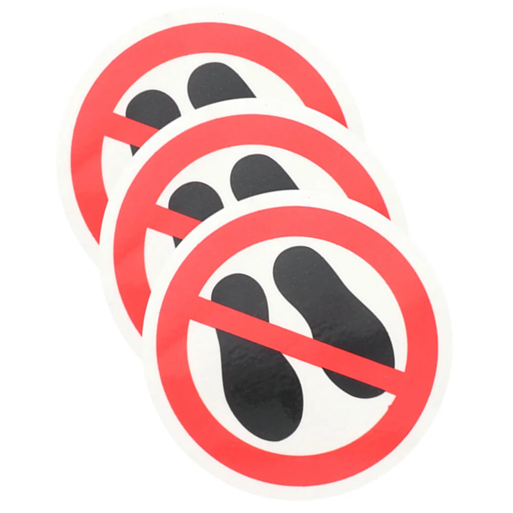 3 Pcs Do Not Step on Stickers Warning Stepping Sign Labels Circle Security Caution Decals Safety Air Conditioner