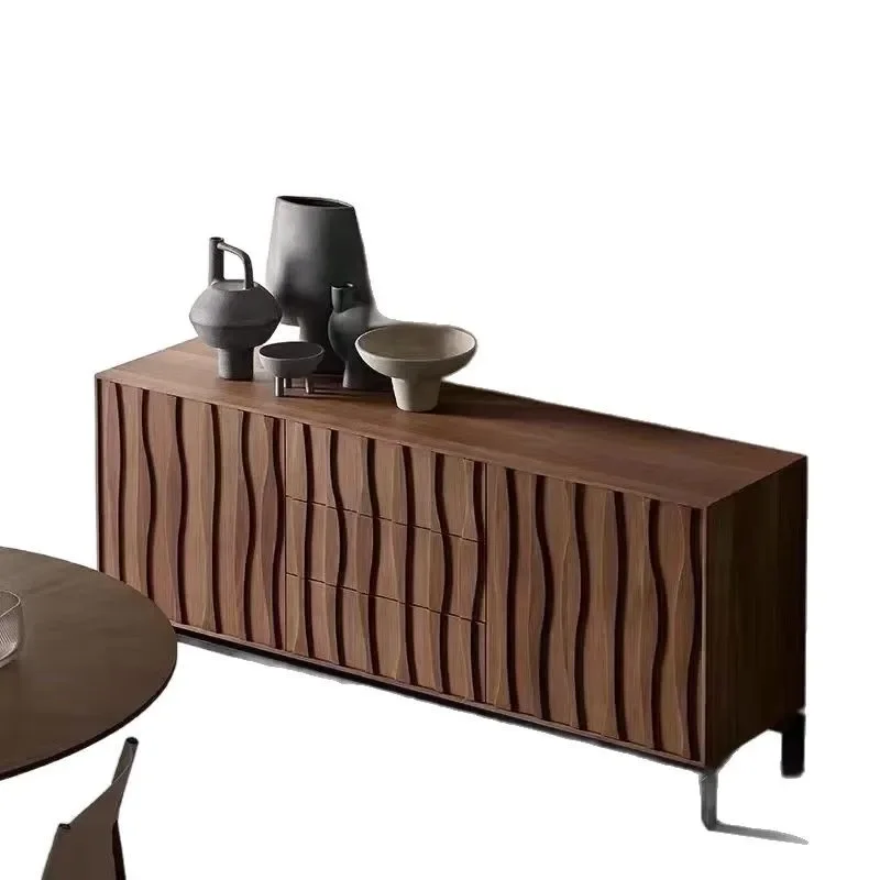 

Nordic wabi style, solid wood side cabinet, log minimalist locker, locker TV cabinet