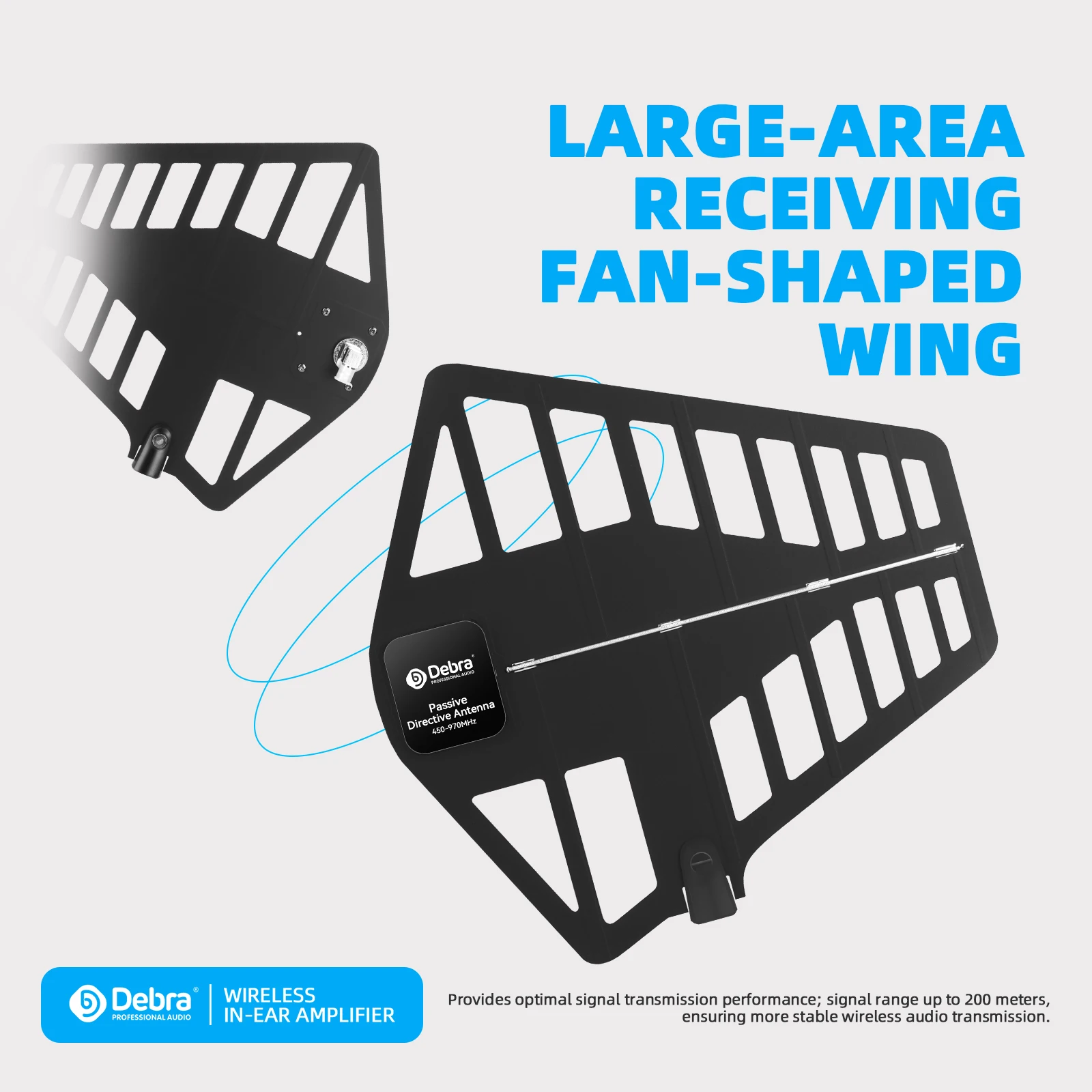 مضخم إشارة مراقبة لاسلكي داخل الأذن من Debra ATB-400، تعزيز نطاق الإشارة حتى 200 متر، يستخدم لعروض المسرح