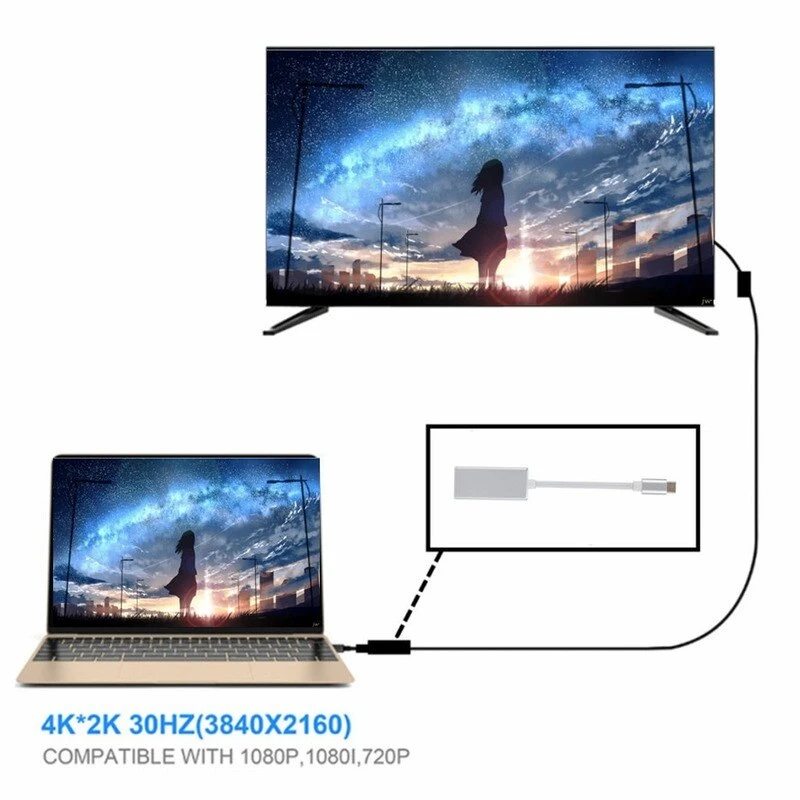 USB C do kabel DisplayPort typu C męski do żeński konwerter DP 4K @ 60Hz przewód wyświetlacza do laptopa Thunderbolt4/3