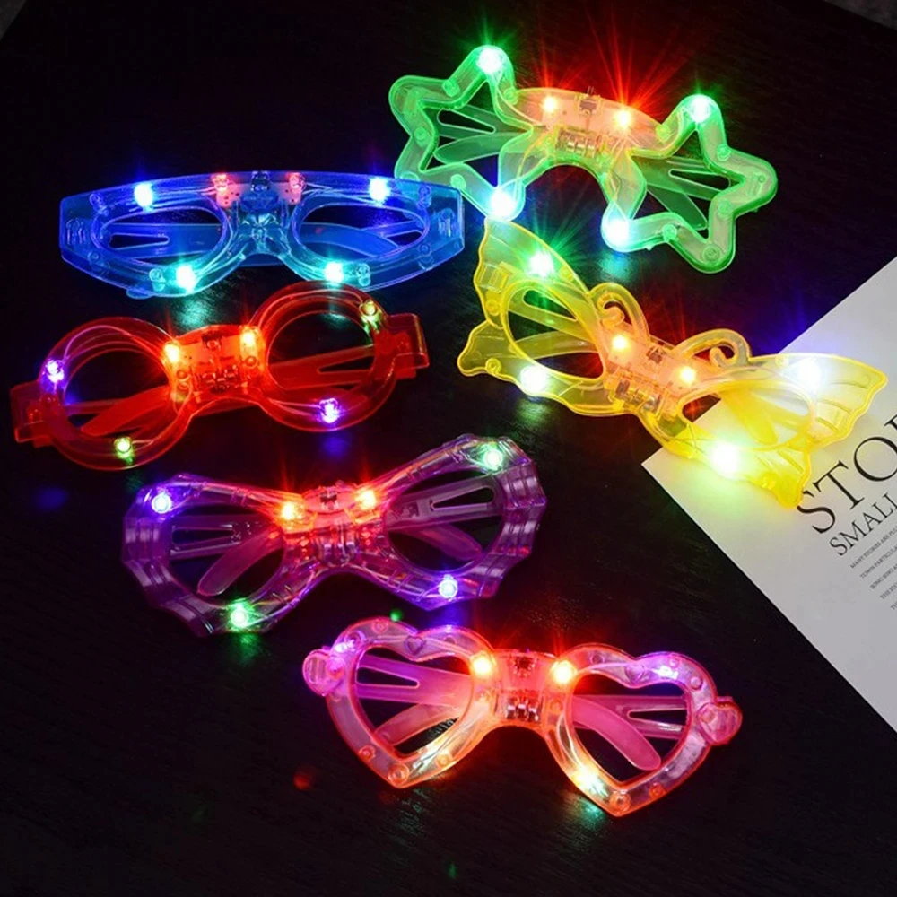 10-50pcs LED Neon Glasses 6 Neon Colors Light Up Party Glasses Glow in the Dark For Kids Adults Birthday Gifts Toys Party Favors