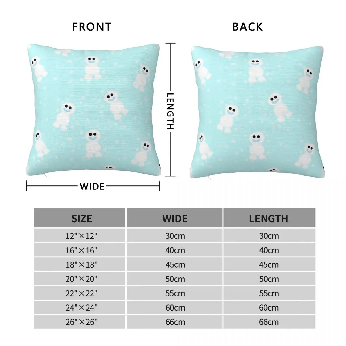 Happy Little Snow People Pillowcase Polyester Linen Velvet Printed Zip Decor Pillow Case Bed