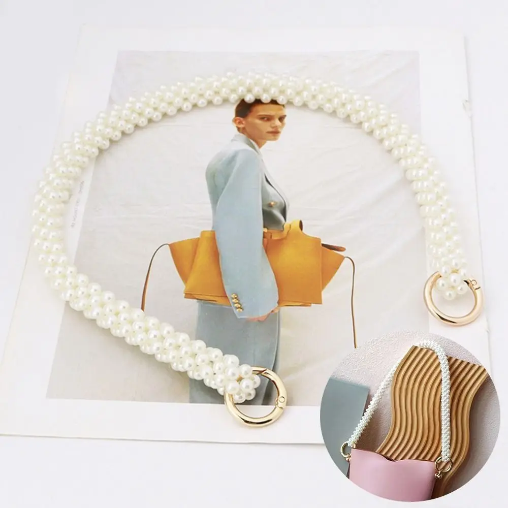 DIY Modification Accessories Bag Straps Replacement Pearl Bag Chain Metal Braided Chain Shoulder Bag Strap Bag Accessories