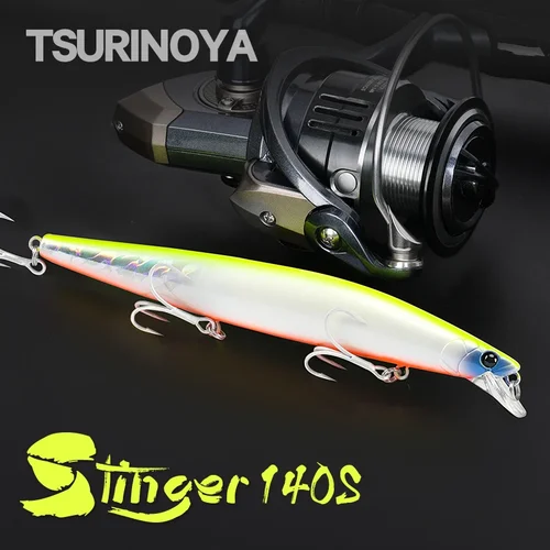 Imagen 2 del producto Señuelo de pesca TSURINOYA Stinger 140S, pececillo hundido DW92 140mm 26g, lubina de agua salada, cebos duros grandes de fundición Ultra larga Jerkbait