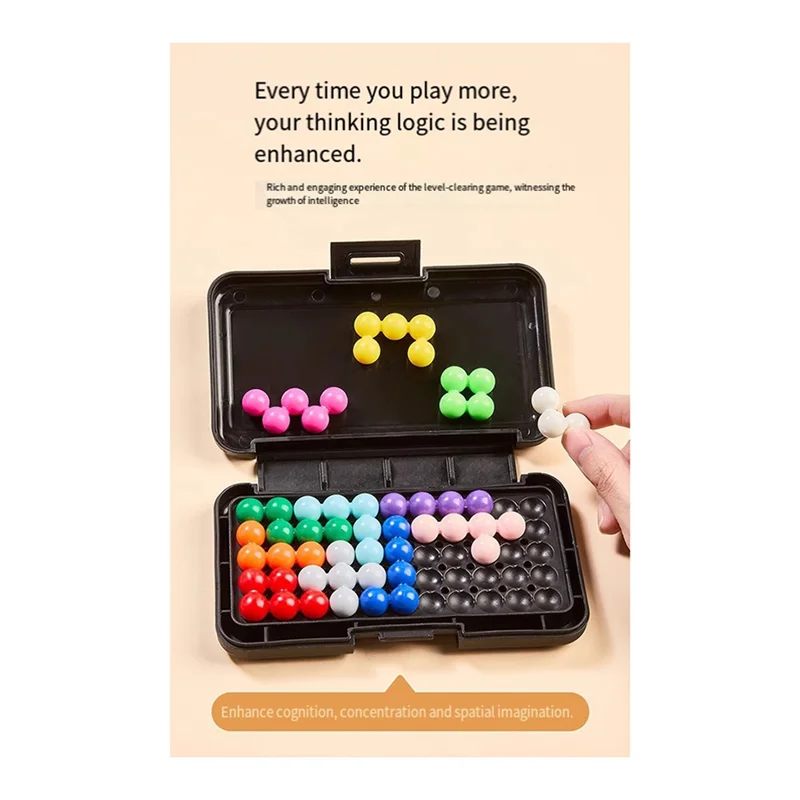 

Hot-200 Challenges IQ 3D Puzzle Board Game Classic Pyramid Plate Pearl Logical Mind For Children Pyramid Beads