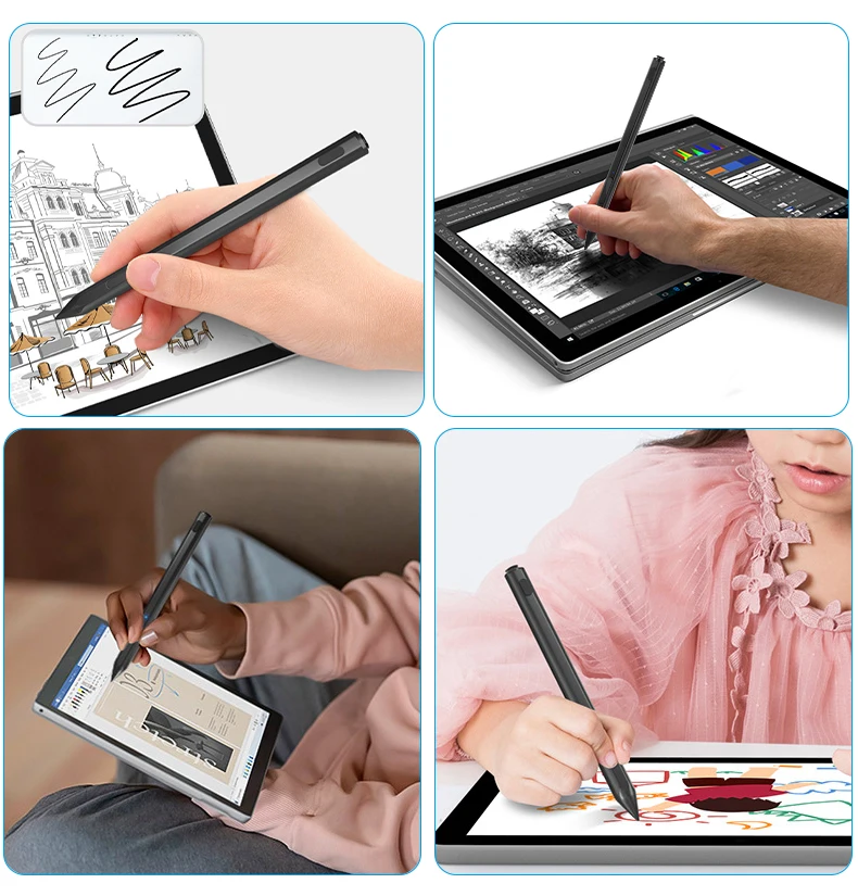 Imagem -04 - Caneta Stylus Magnética para Microsoft Surface Pro x Surface go Livro Laptop Studio Smart Pen Tilt Palm Rejeição Touch Drawing Pen para hp Surface Pen Laptop