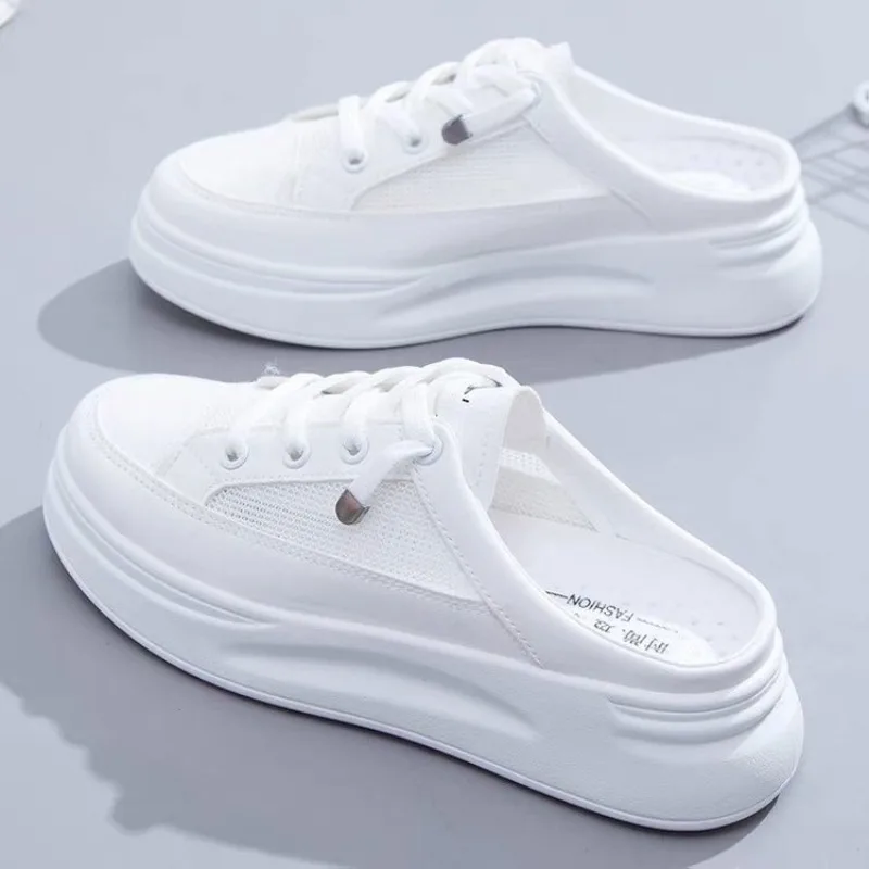 Comemore White Tennis Fashion Comfortable Women\'s Sports Shoes Platform Autumn Trends 2023 Flat Summer Woman Sneakers Slippers