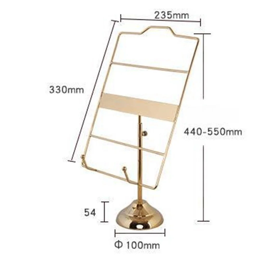 Store Shop Window Display Fixture Metal Coat Rack T Shirt Stand Desk Table Shirt Bracket Exhibition Shelf Gold