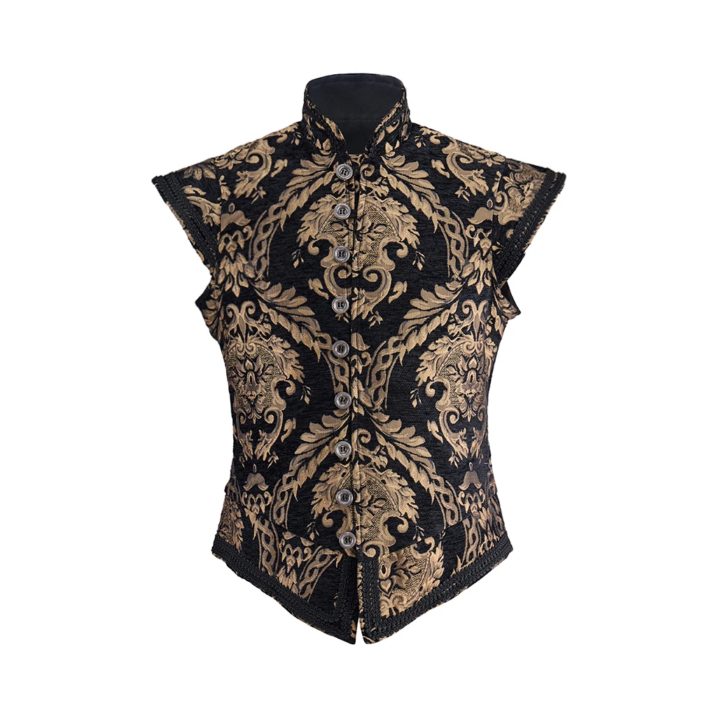 Herren Renaissance Retro Royal Jacke Mantel Prinz Edler König Kolonial Piratenkostüm Doppelmantel Gotische Stickerei Cosplay Kostüm 2026 – Detail 9