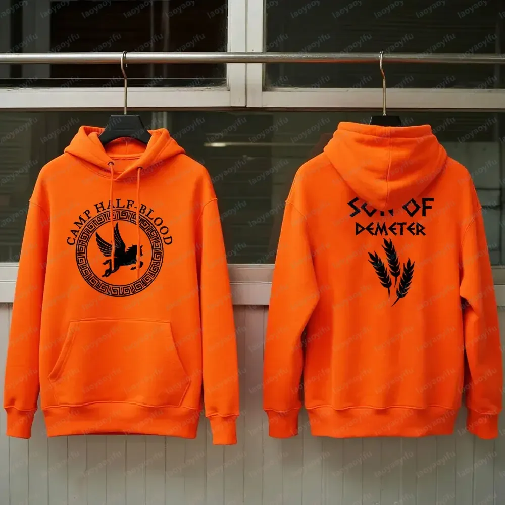Camp Half Blood Hoodie Fall Winter Essential Half Camp Game Men Women Orange Pullovers Poseidon of Son Halloween Sweatshirt Tops