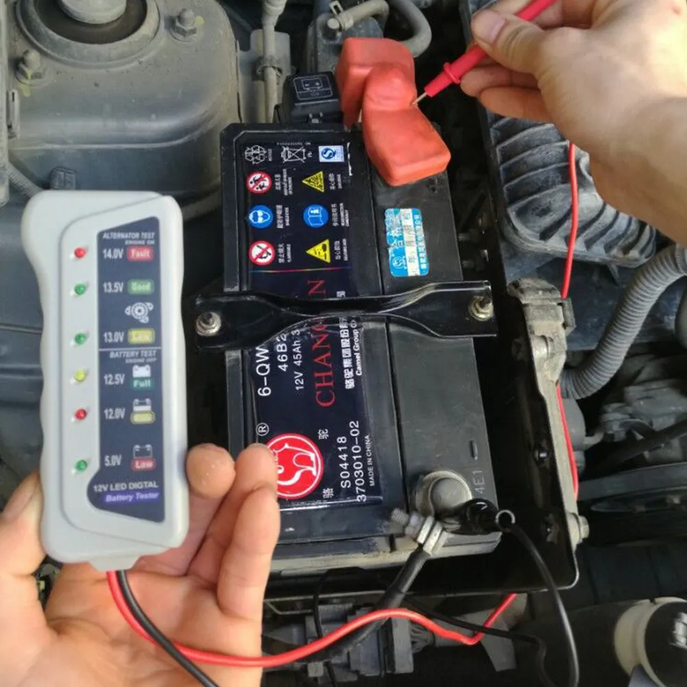 

12V Smart Digital Tester LED Color Coded Status Quick Reading Measurer Charging System Analyzer for Auto