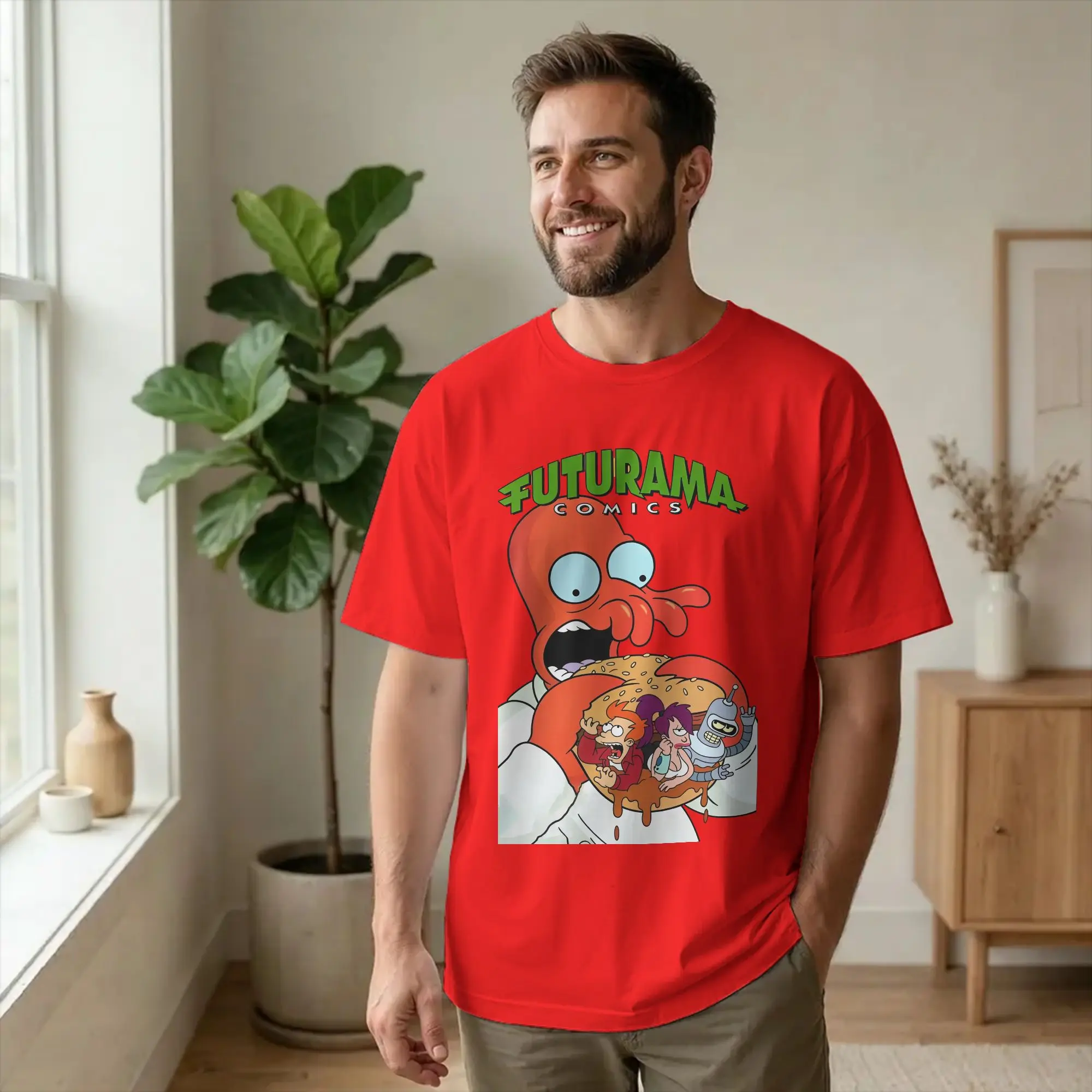 Futuramas Zoidberg T-Shirt for Men Women  Vintage Cotton Tees Round Collar Short Sleeve T Shirt Gift Idea Clothes