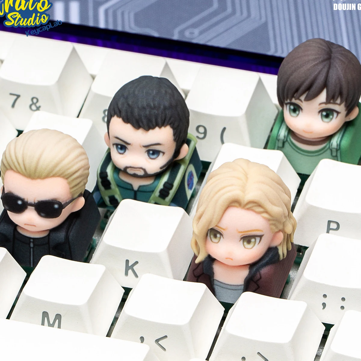 DIY Selbstgemachte Cartoon Resident Evil Mechanische Tastatur-Keycaps Kreuzachsen-Mechanische Tastatur PC Personalisierte Keycaps Geschenk