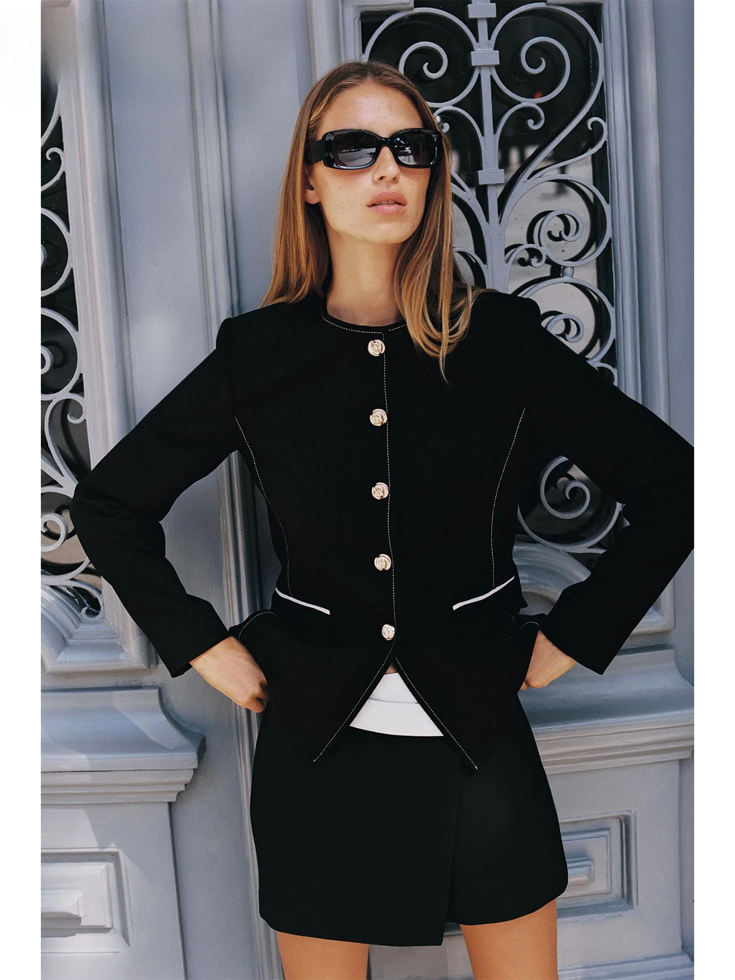ZAPRHA Faion Slimming Waistcoat Jaet for Women Casual Sle Stand Fit Long Sve round Ne Single Button Closure