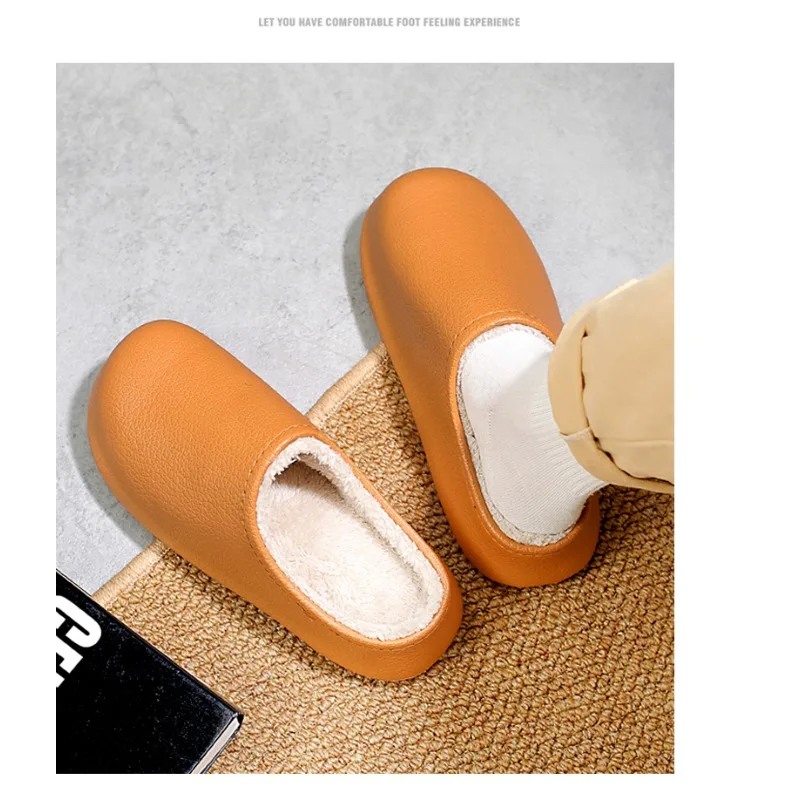 

Самые продаваемые зимние мужские однотонные хлопковые туфли с лацканами из кожи, теплые флисовые хлопковые тапочки для медсестер