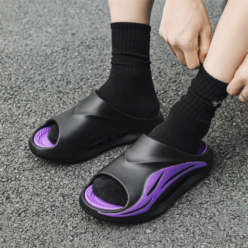 

Новинка 2023 года, летние шлепанцы унисекс, дышащие шлепанцы для душа, шлепанцы, легкие пляжные сандалии для мужчин, размер 36-45