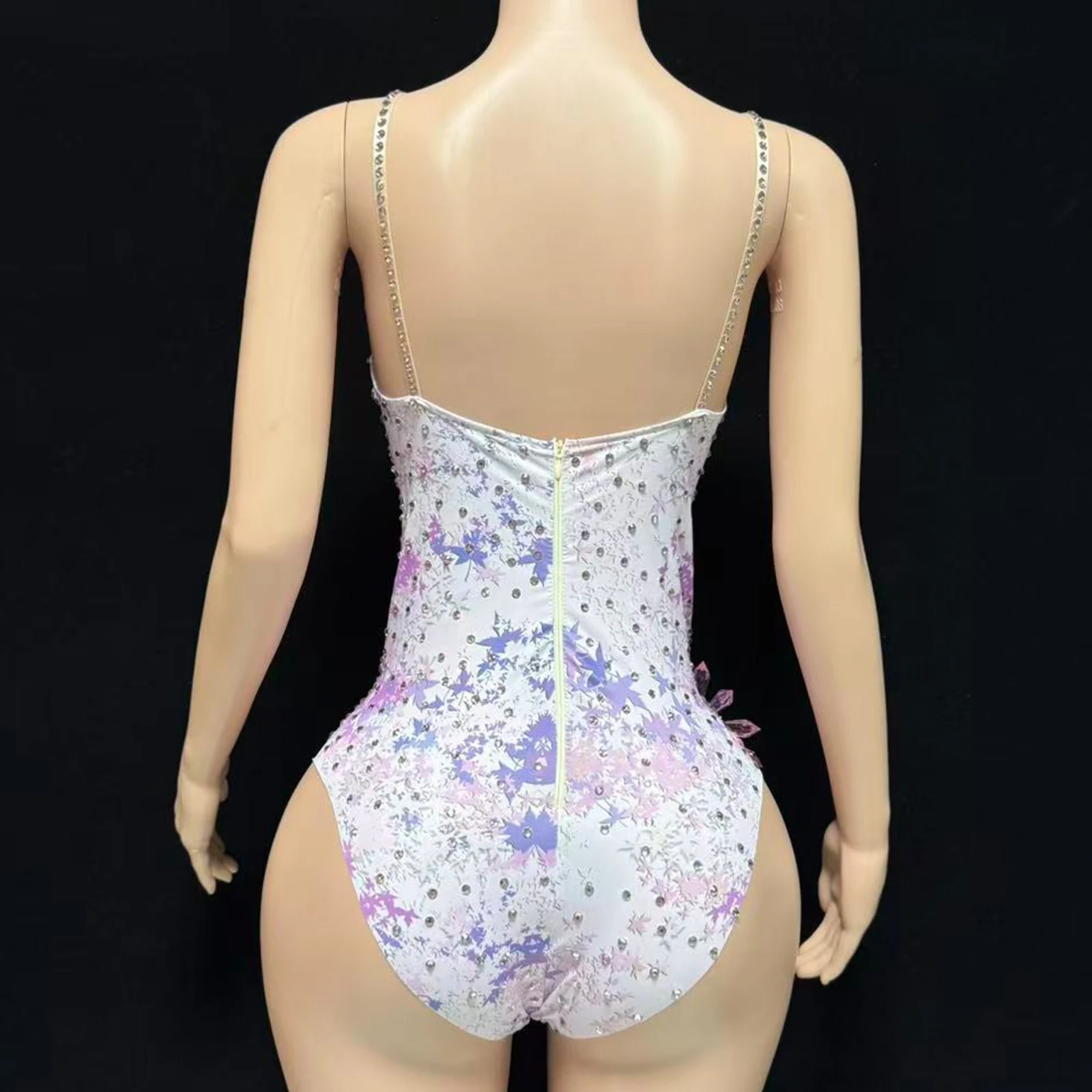 زي نسائي وردي أرجواني سباركلي شرابة ارتداءها أحجار الراين مثير نادي حفلة عيد ميلاد مرحلة المغني الملبس الرقص اللاتينية مهرجان