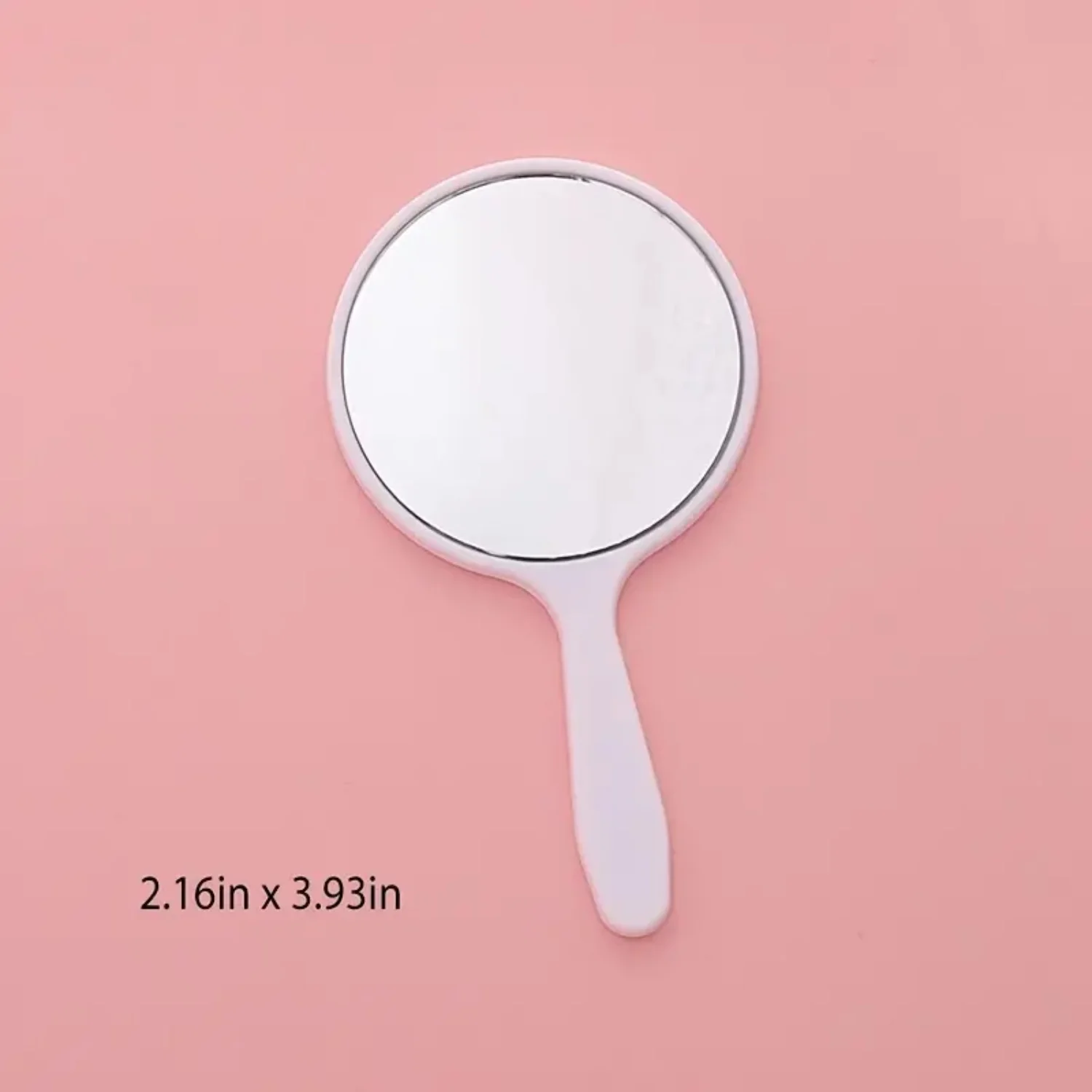 Handheld make-upspiegel met handvat - Compacte cosmetische spiegel voor dames - Ronde zakspiegel voor bureau of make-up - Draagbaar en S