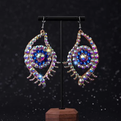 Belly Dance Earring Manual Diamond-Studded Eardrop Female Adult  Rhinestone Matching Exquisite Performance Accessories