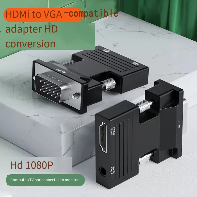 High Definition Adapter Female To VGA Male Converter With 3.5mm Audio Cable For TV Monitors Projectors VGA Interfaces Parts